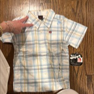 Quiksilver Kids Plaid Shirt - Blue and Yellow